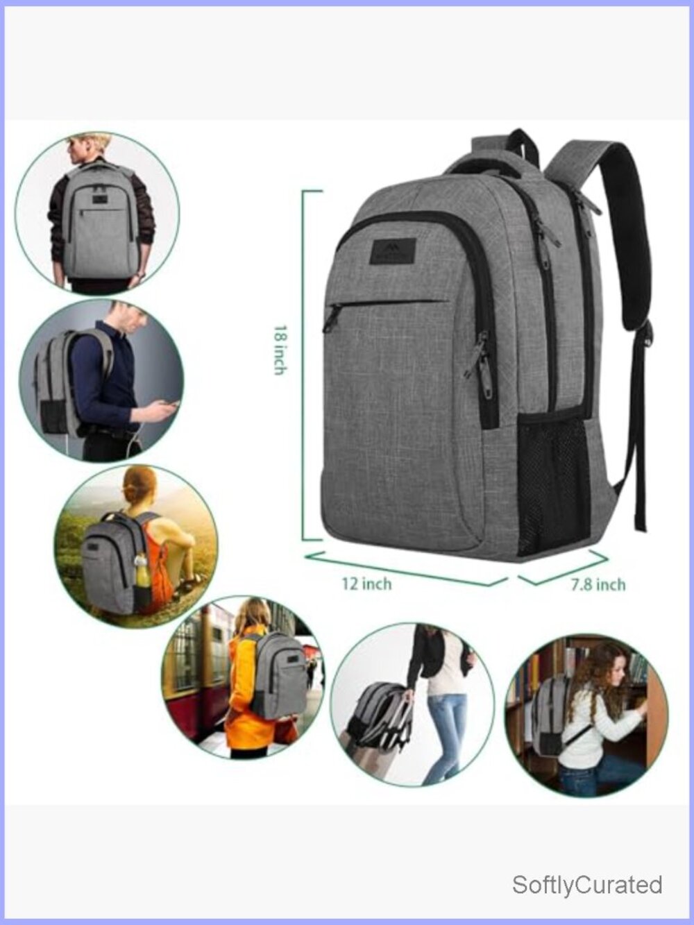 Travel Laptop Backpack Anti Theft Water Resistant 15.6 Inch - Picture 3 of 6